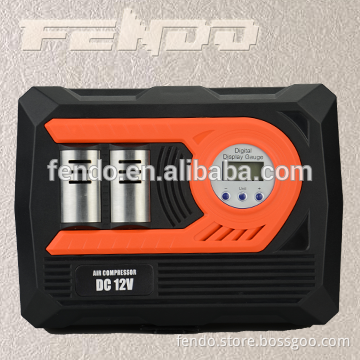 DC12V double cylinder car air compressor digital car air pump